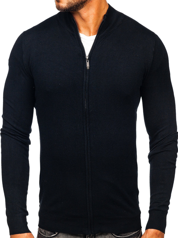 Herren Pullover mit Reißverschluss Schwarz Bolf YY07