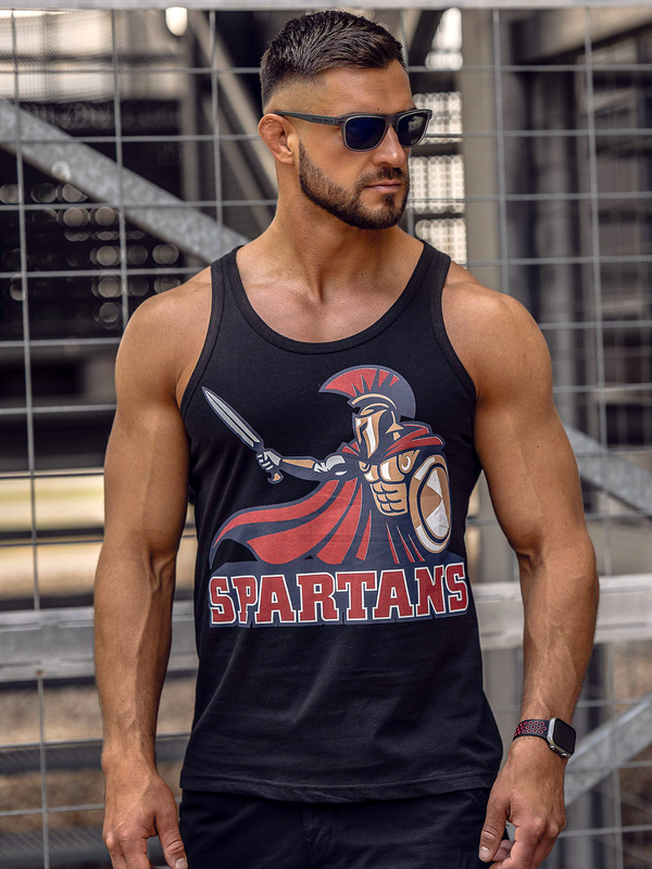 Herren Tank Top mit Motiv Schwarz Bolf 143025A