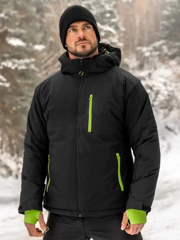 Herren Winterjacke Sportjacke Schwarz Bolf HH011