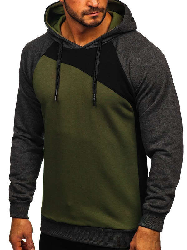 Herren Kapuzenpullover Khaki Bolf BF-28S