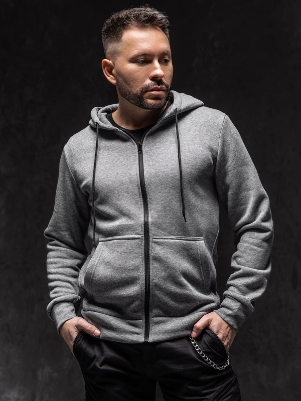 Herren Kapuzenpullover mit Motiv Dunkelgrau Bolf HW2787A1