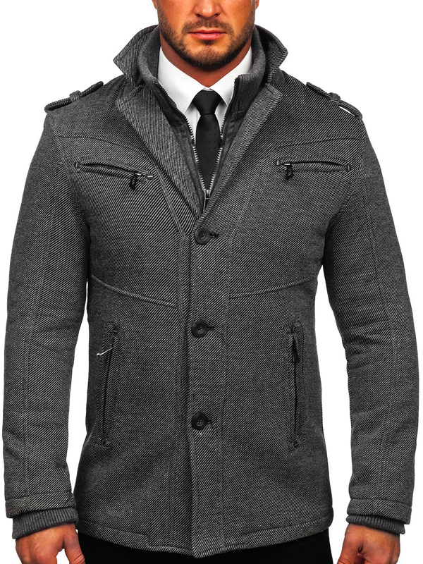 Herren Wintermantel Grau Bolf 88803