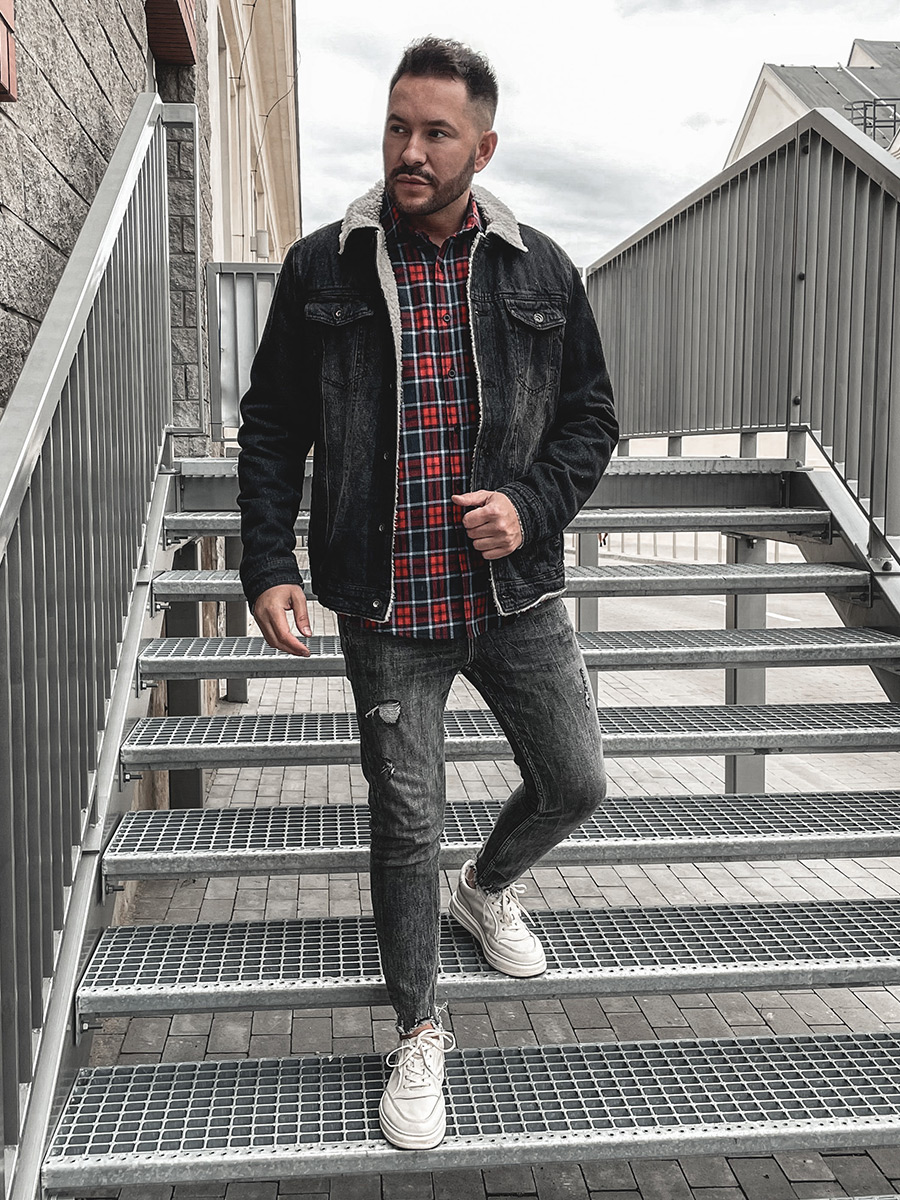 Trucker Jeansjacke Levis Jeansjacke Mit Fell Schwarz Jeansjacke