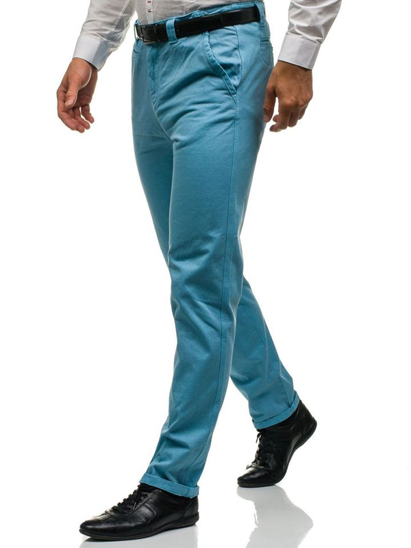 Herren Chino Hose Hellblau Bolf 6188