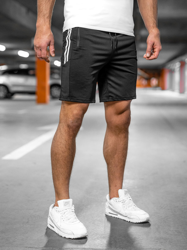 Herren Kurze Sporthose Sportshorts Schwarz Bolf 68006A