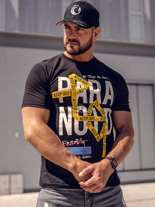 Herren T-Shirt mit Motiv Shwarz Bolf 2309A-1