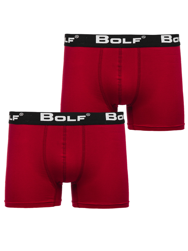 Herren Boxershorts Weinrot 0953-2P 2 Bolf PACK
