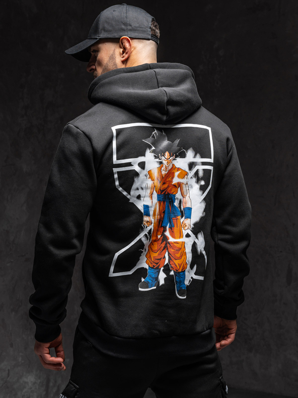 Herren Kapuzenpullover mit Motiv Schwarz Bolf 147049A