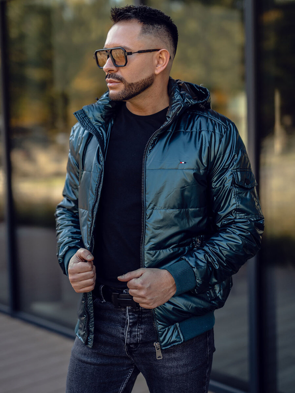 Bolf Herren Geolsterte Übergangsjacke Sport Jacke Grün  2143