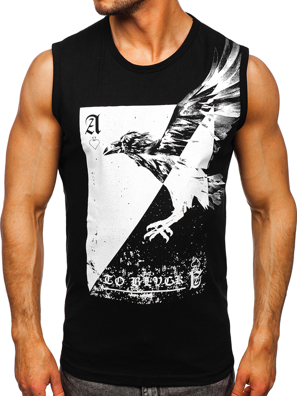 Tank Top mit Motiv Schwarz Bolf 14821