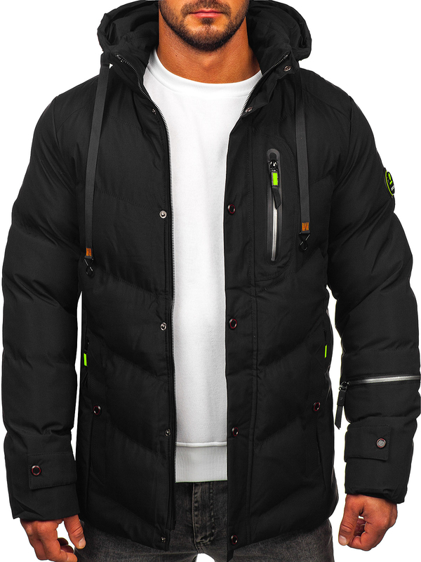 Herren Winterjacke Schwarz Bolf 5M3137