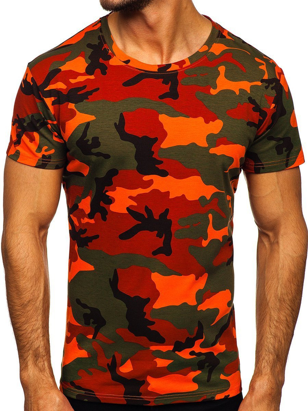 Herren T-Shirt Camo Grün-Orange Bolf S807