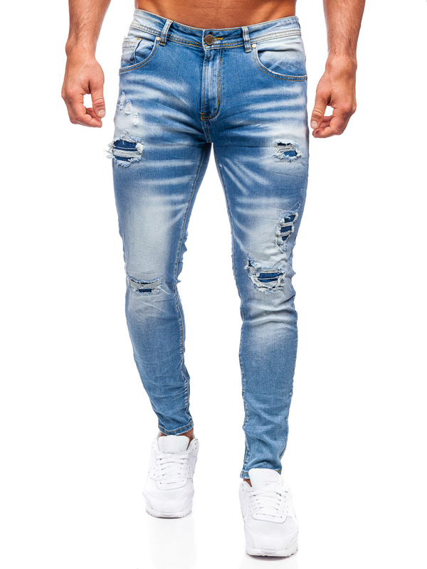 Herren Jeanshose skinny fit Dunkelblau Bolf E7869B