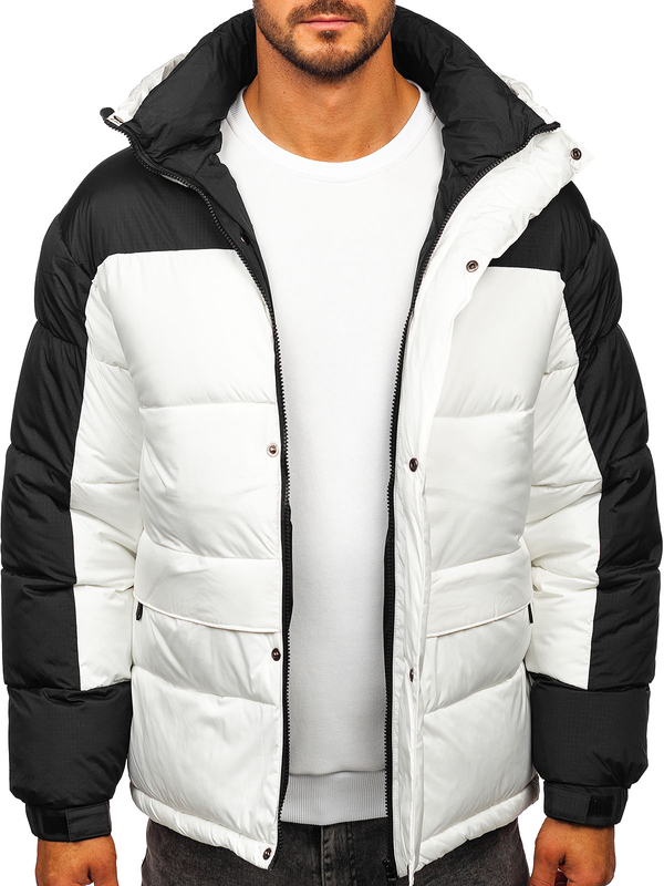 Herren Gepolsterte Winterjacke Weiß Bolf 31M5008