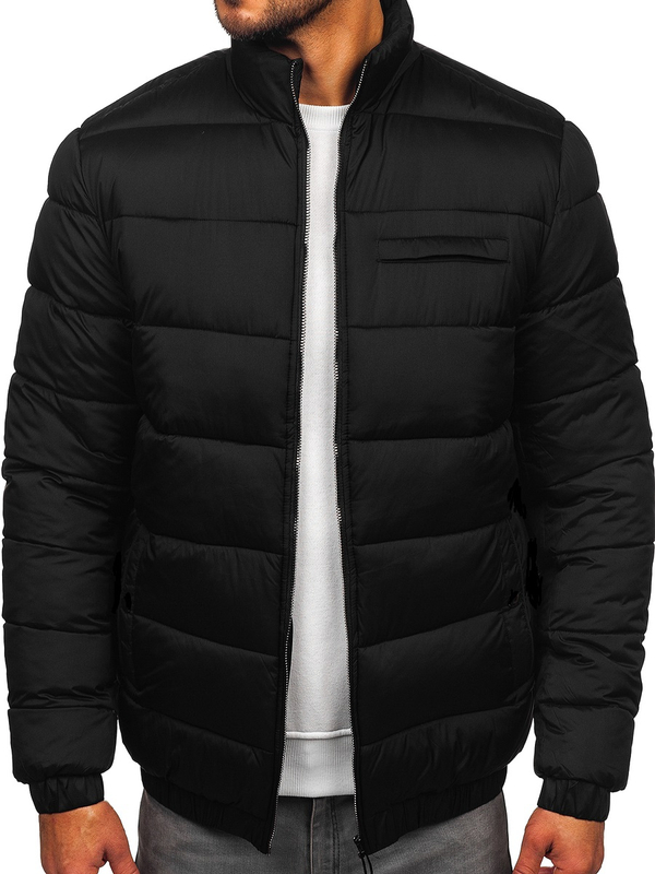Herren Gepolsterte Winterjacke Schwarz Bolf 31M5015