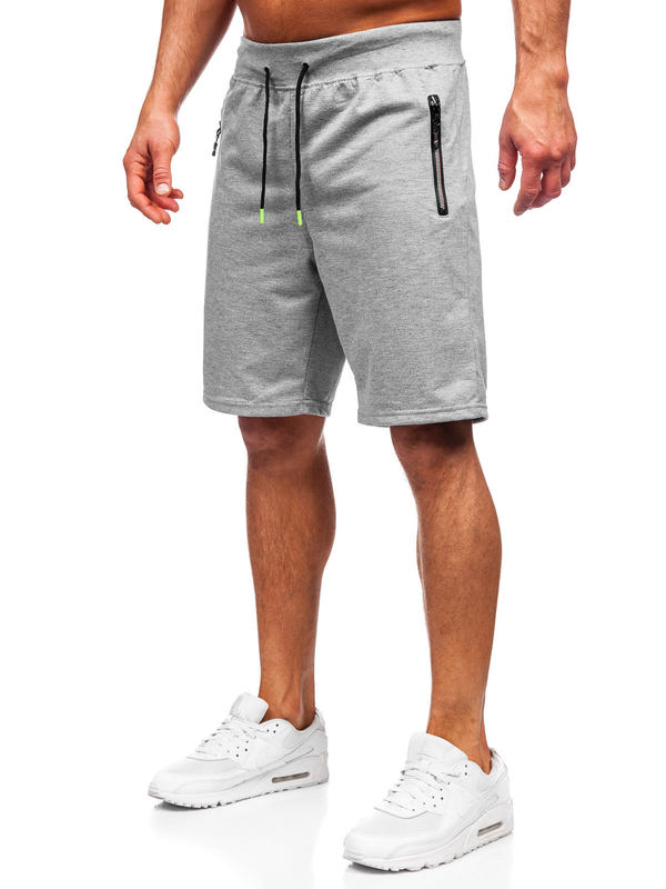 Herren Kurze Sporthose Shorts Grau Bolf 8K287