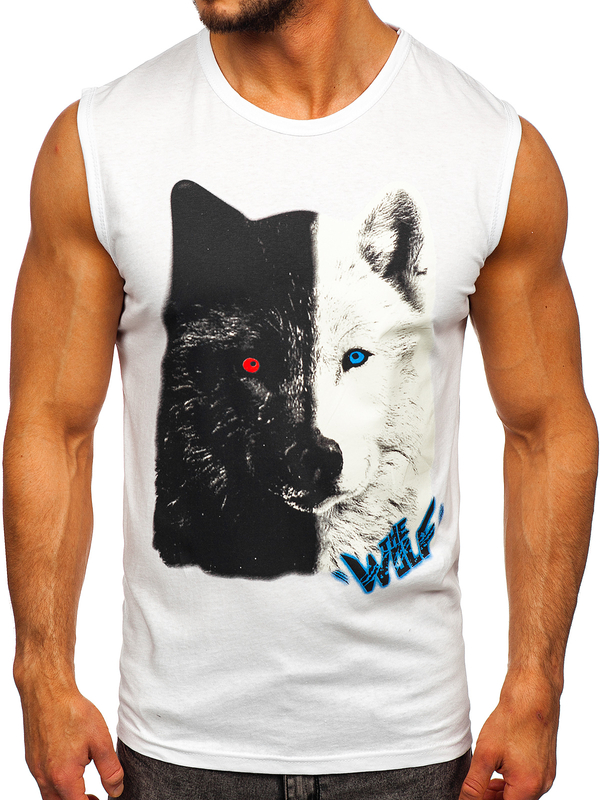 Tank Top mit Motiv Weiß Bolf 14823