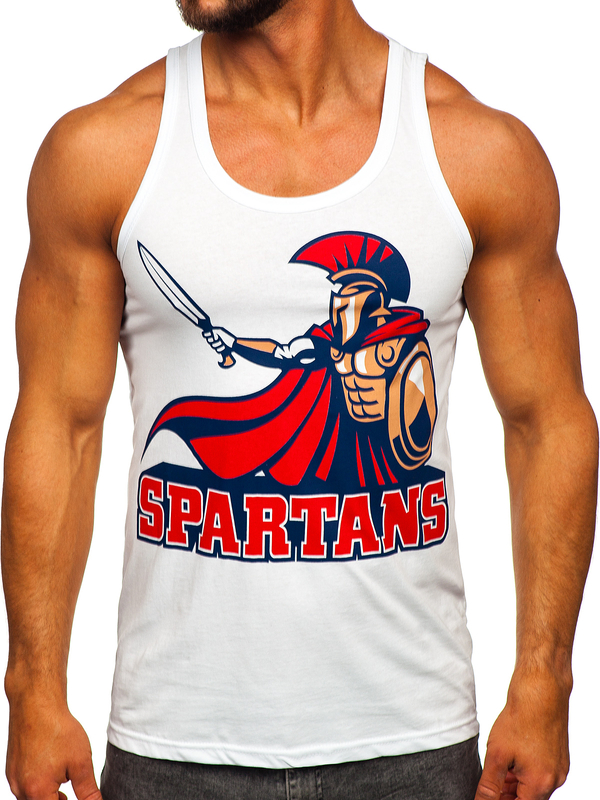 Herren Tank Top mit Motiv Weiß Bolf 143025