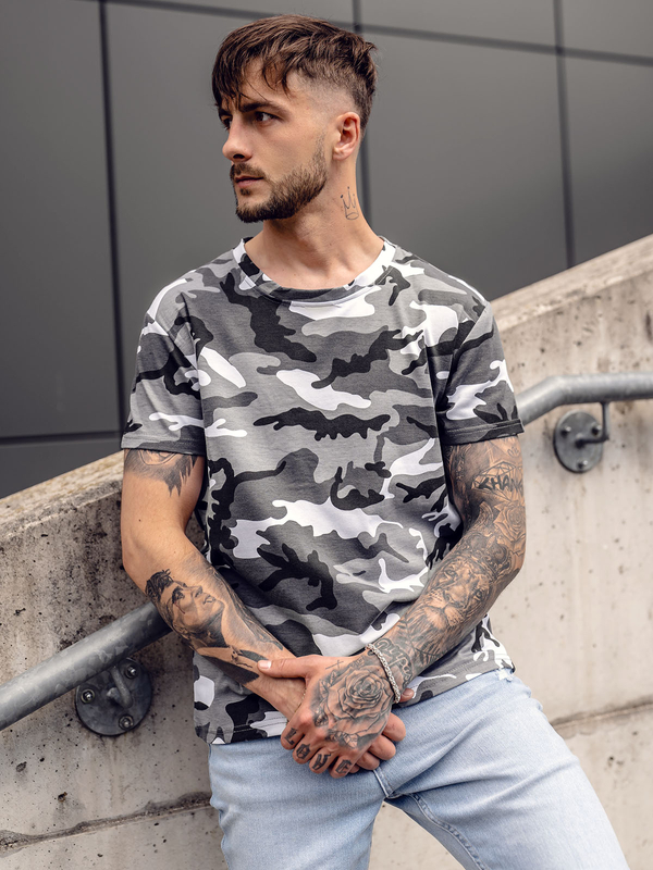 Herren T-Shirt Camo Grau Bolf S807A1