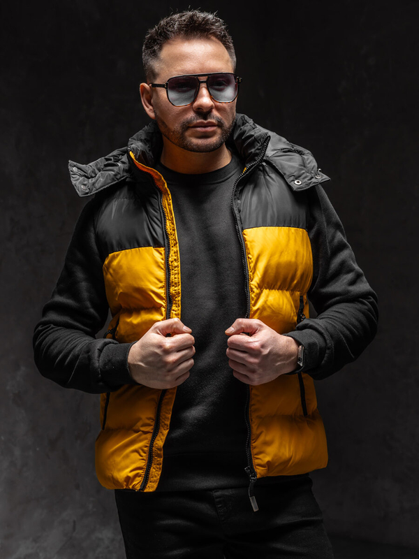 Herren Steppweste mit Kapuze Camel Bolf 1189A1