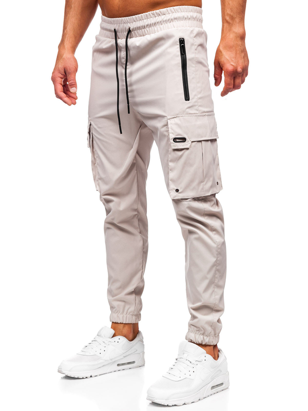 Herren Sporthose Cargohose Joggers Beige Bolf HSS298