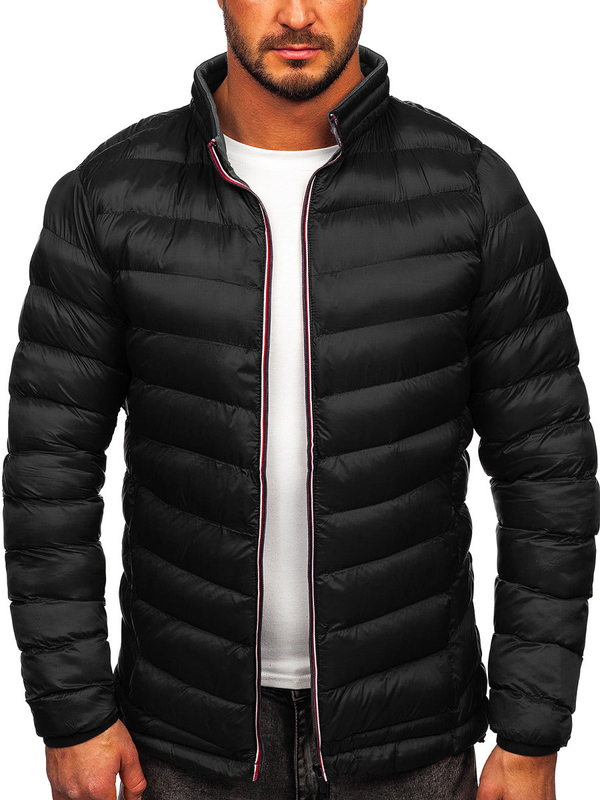 Herren Gepolsterte Winterjacke Sport Jacke Schwarz Bolf 1100