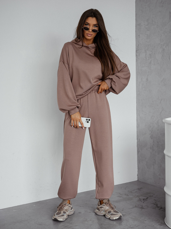 Damen Zweiteiler-Set mit Kapuze Cappuccino Bolf 525