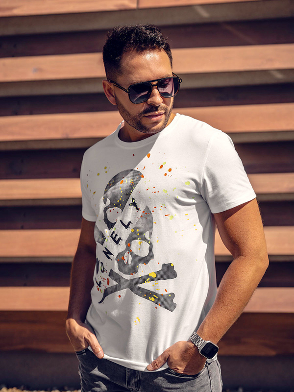 Herren T-Shirt mit Motiv SWeiß Bolf Y70008A