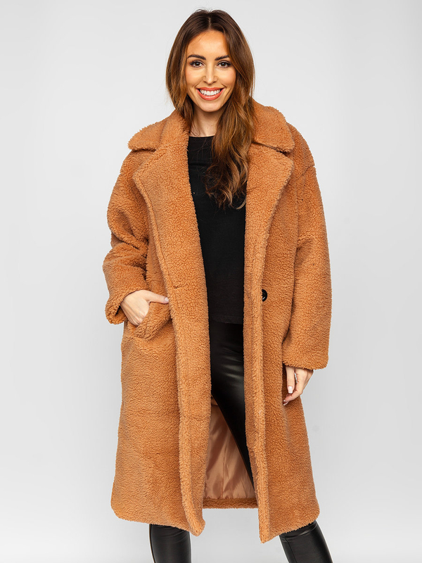 Damen Wintermantel Warm Camel Bolf AN105A