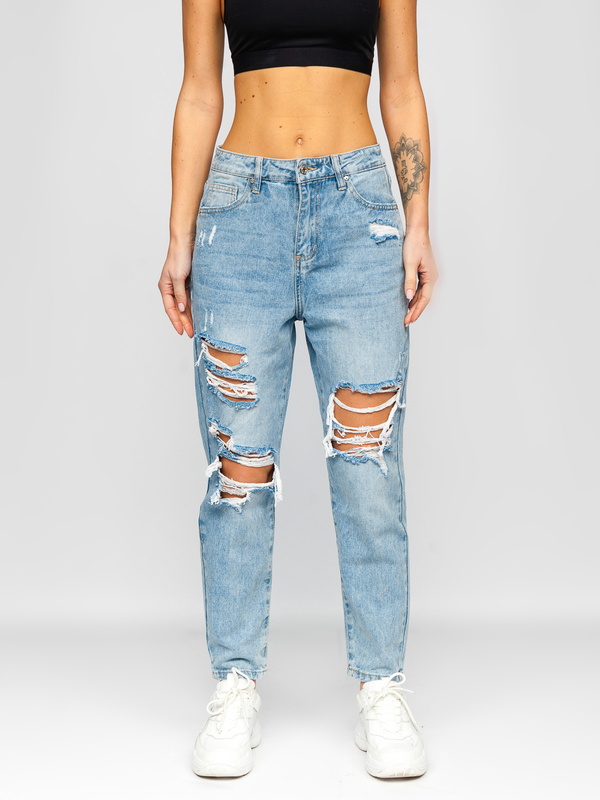 Damen Jeanshose mom fit Blau Bolf WL2101
