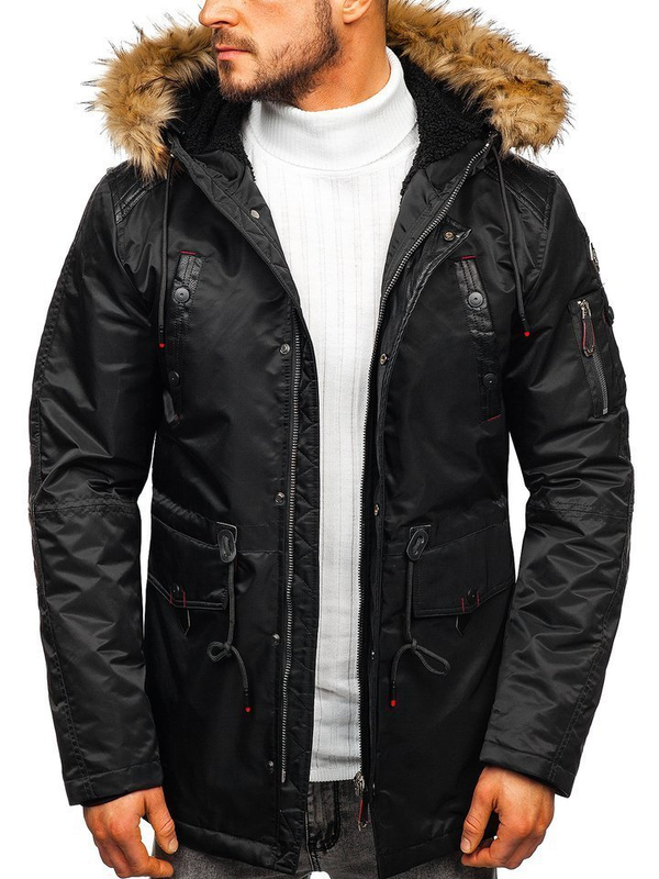 Herren Winterjacke Schwarz Bolf 1080