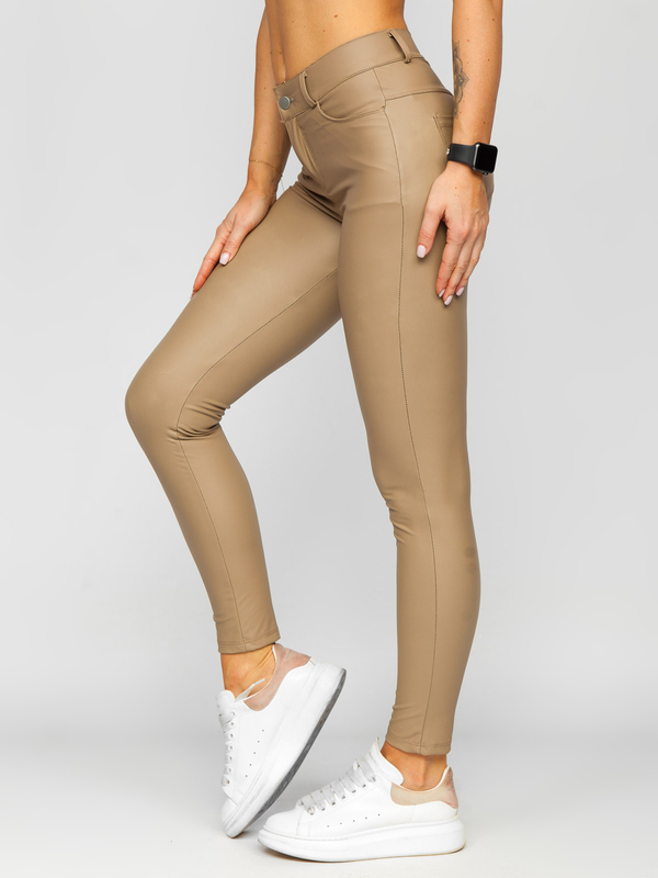 Damen Leggings Lederimitat Beige Bolf DM850