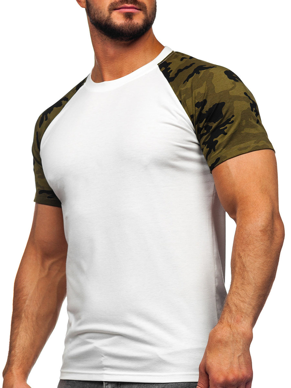 Herren T-Shirt Weiß-Camo Bolf 8T82
